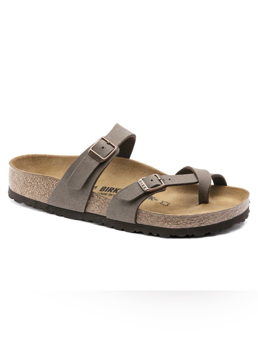 Birkenstock Mayari Sandal in mocha Birkibuc, size 38 EU, 7/7.5 US